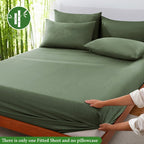Summer-Cool Bamboo Fibre Fitted Sheet – Luxurious Breathable Comfort Olive Green