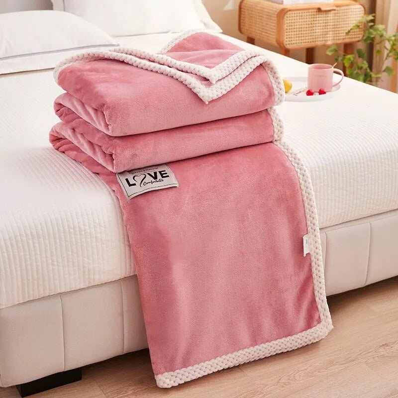 Pink Flannel Fleece Blanket – Soft Plush Throw Blanket for Couch & Bed, Lightweight & Warm, 3 Sizes – BlushCozy