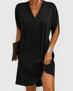 Solis | Women’s V-Neck Mini Dress Black