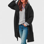 Amore | Women's Coat | Button Fastening Long Sleeve Black