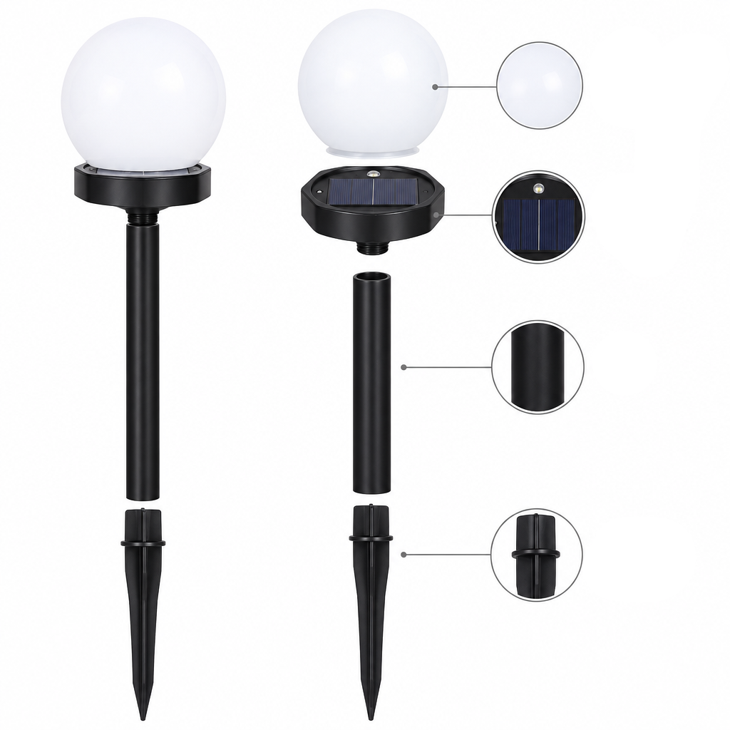 3-Pack Waterproof LED Solar Orb Garden Lights – Solar Ball Lights for Yard, Path & Patio, Wireless – SunLuxe Orbs