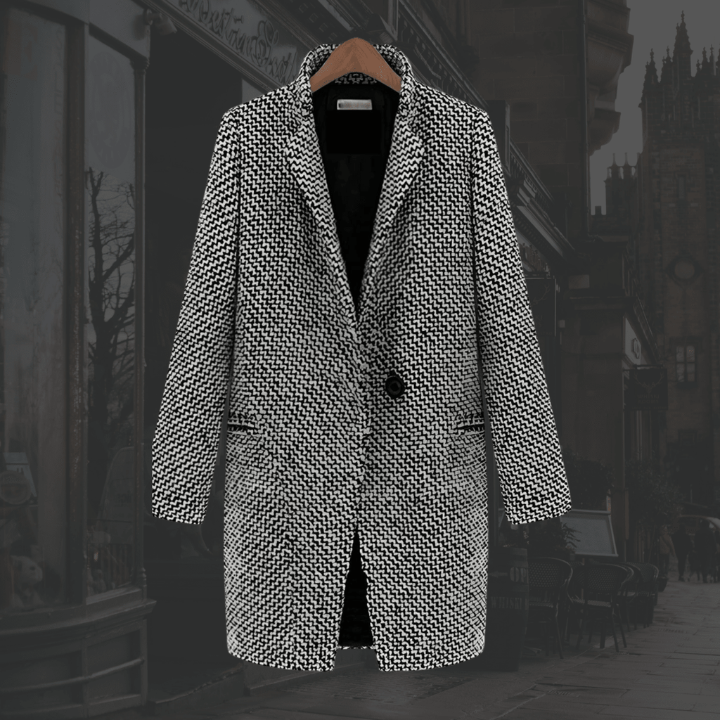 Tasana | Women's Coat | Defined Lapel Neckline Grey