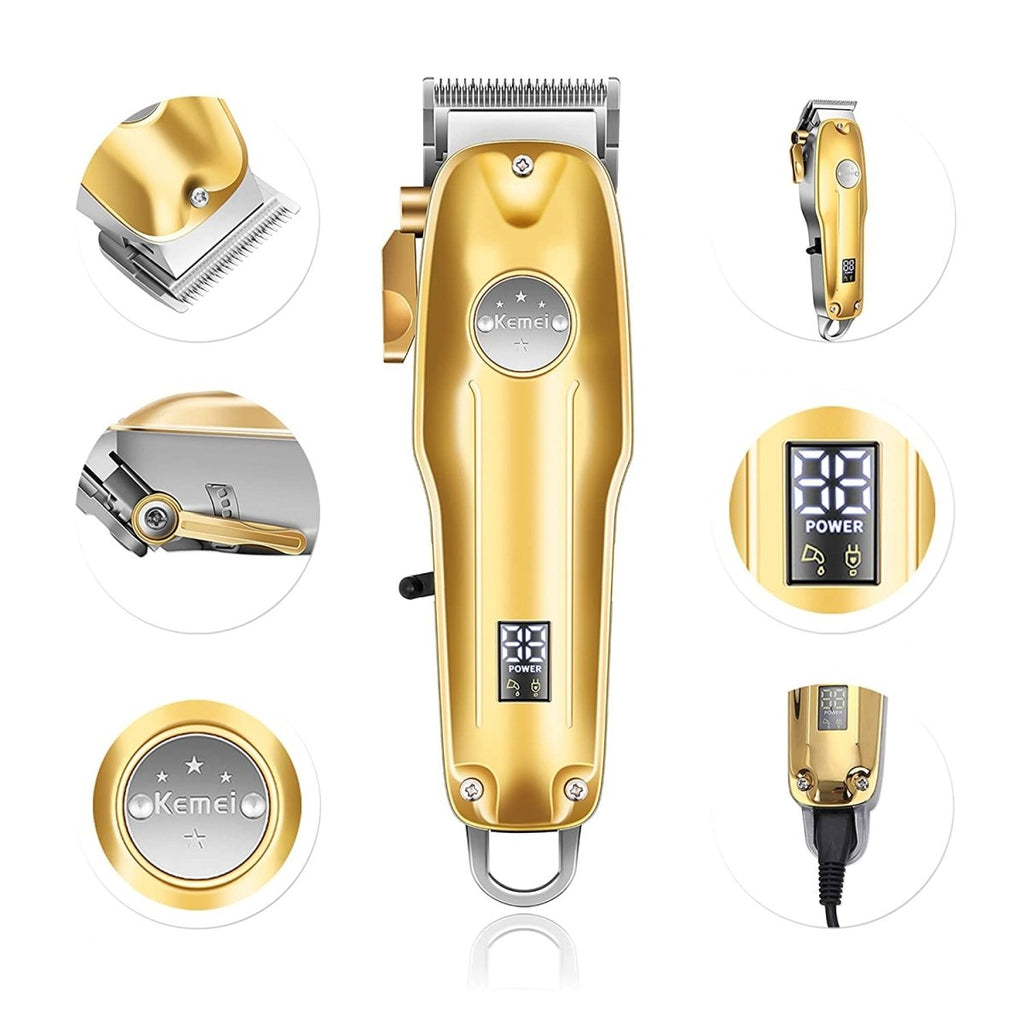 3-in-1 Professional Hair Trimmer Set – Cordless Hair Clippers, T-Blade Outliner and Foil Shaver for Men, Barber Grooming Kit