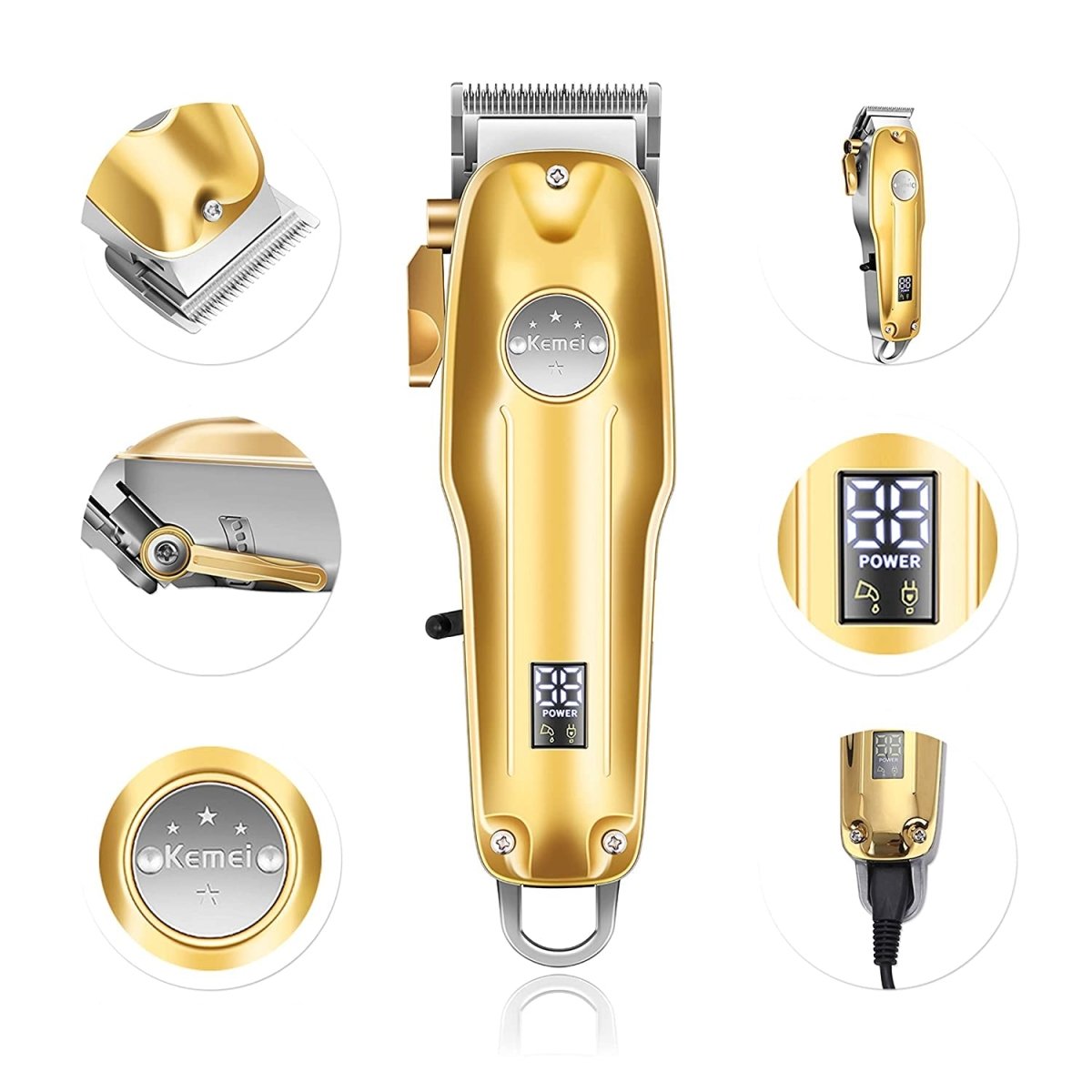 3-in-1 Professional Hair Trimmer Set – Cordless Hair Clippers, T-Blade Outliner and Foil Shaver for Men, Barber Grooming Kit