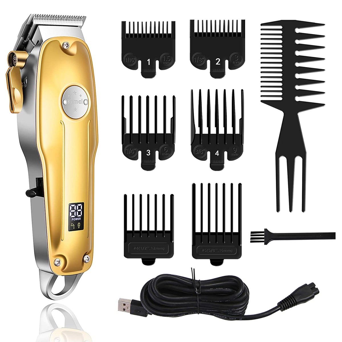 3-in-1 Professional Hair Trimmer Set – Cordless Hair Clippers, T-Blade Outliner and Foil Shaver for Men, Barber Grooming Kit