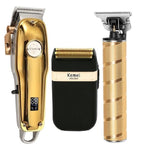3-in-1 Professional Hair Trimmer Set - Cordless Trimmer, T-Blade Outliner and Foil Shaver for Men