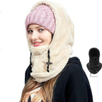 3-in-1 Winter Hat – Warm Windproof Beanie with Neck Warmer & Face Cover, Fleece Lined Balaclava, 5 Colors – Calico