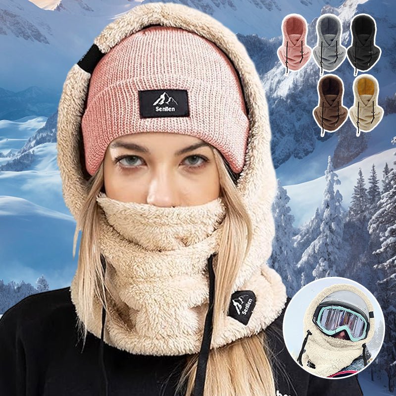 3-in-1 Winter Hat – Warm Windproof Beanie with Neck Warmer & Face Cover, Fleece Lined Balaclava, 5 Colors – Calico
