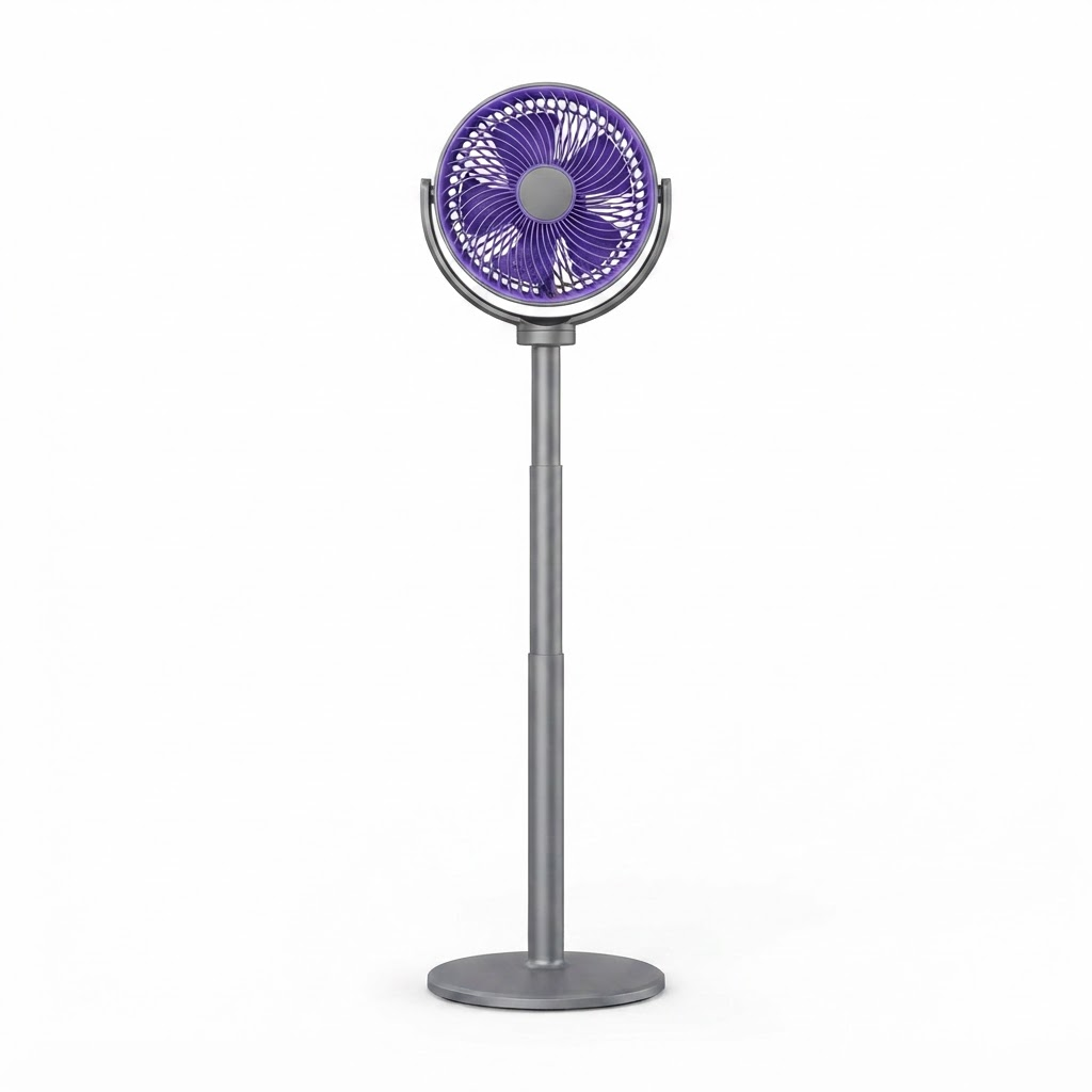 3-in-1 Air Circulator Pedestal Fan – 5 Speeds, 4 Adjustable Heights, Quiet USB-C Standing Fan for Bedroom, Office & RV 0