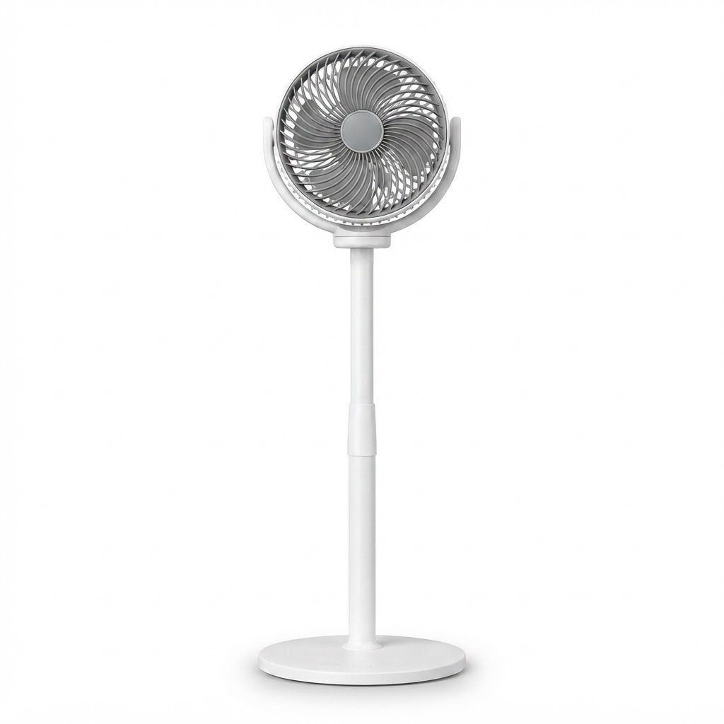 3-in-1 Air Circulator Pedestal Fan – 5 Speeds, 4 Adjustable Heights, Quiet USB-C Standing Fan for Bedroom, Office & RV 1