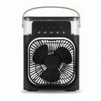 3-in-1 Mini Air Cooler Fan – Portable Humidifier & LED Night Light, USB Desktop Air Conditioner Fan for Home & Office 0
