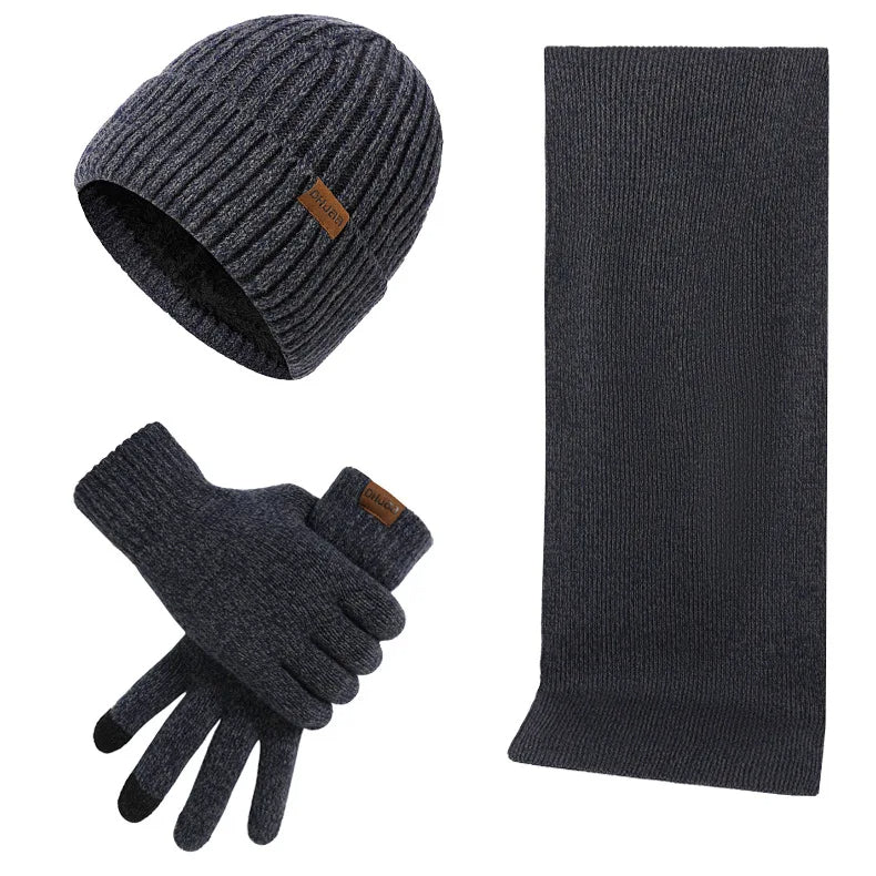 Hommes | Rugged Winter Set | With Rugged Hat, Scarf, and Gloves! Navy blue