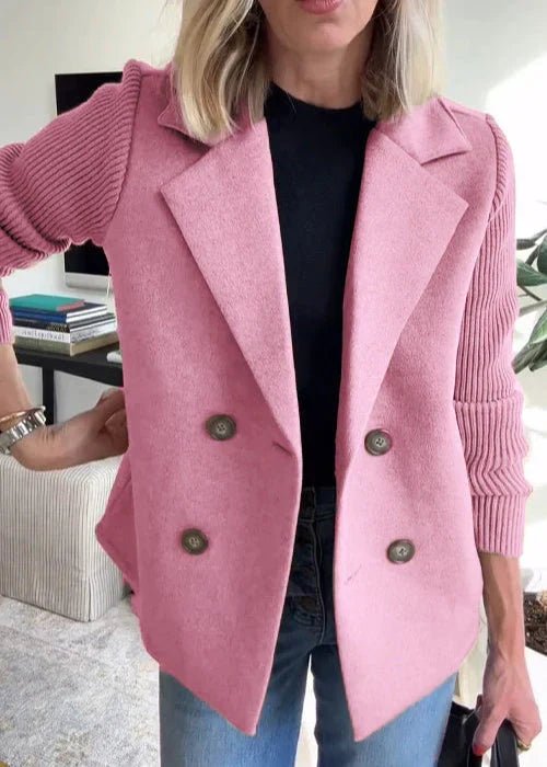 Damaris | Women's Coat | Structured Lapel Design Pink