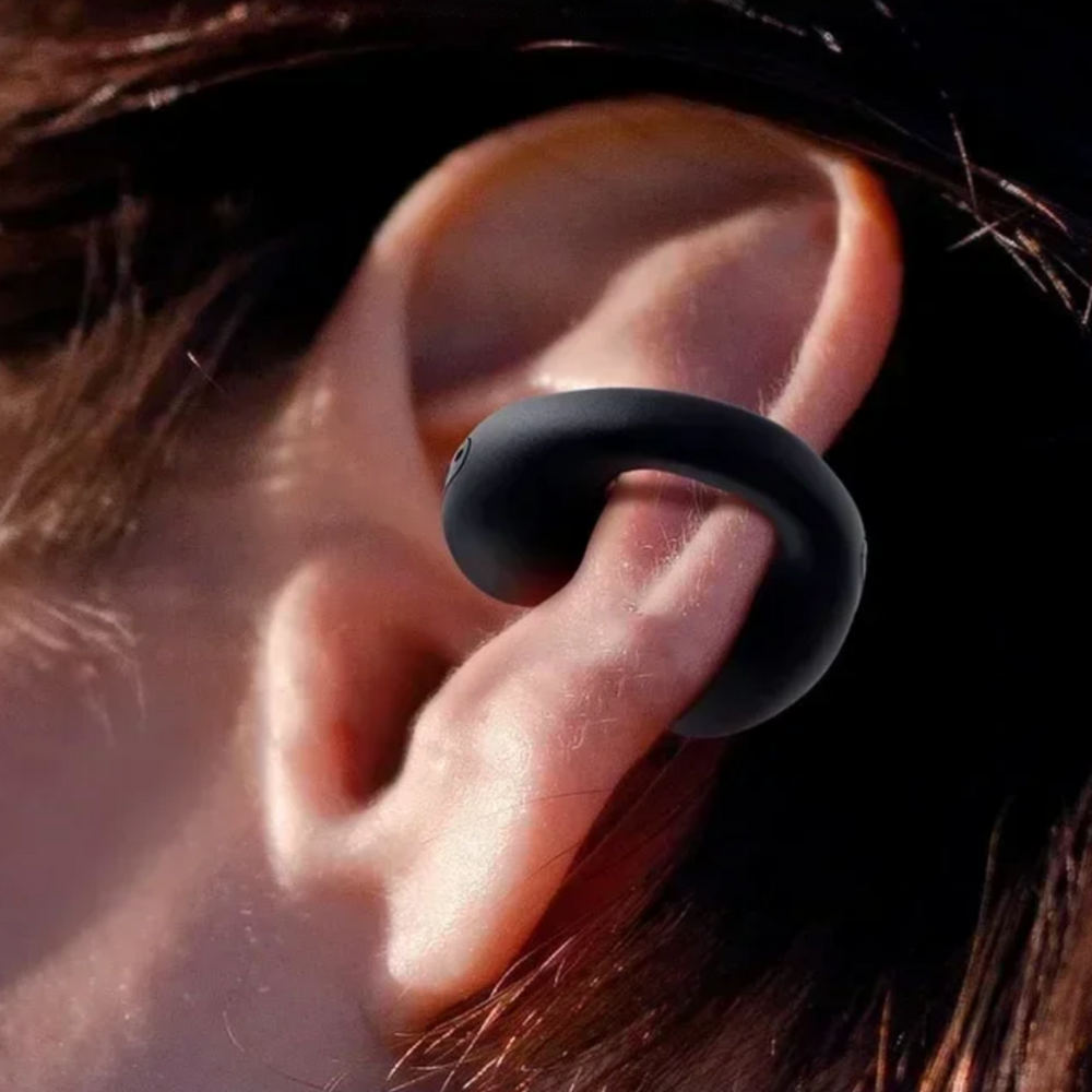 Wireless Earphones – Bone Conduction Bluetooth Earphones, Open-Ear, Water-Resistant, Up to 8h Battery, Black or White – EchoSonic