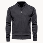 Zip Pullover Jacke Strukturiertes Design mit Stehkragen – Ansicht 5