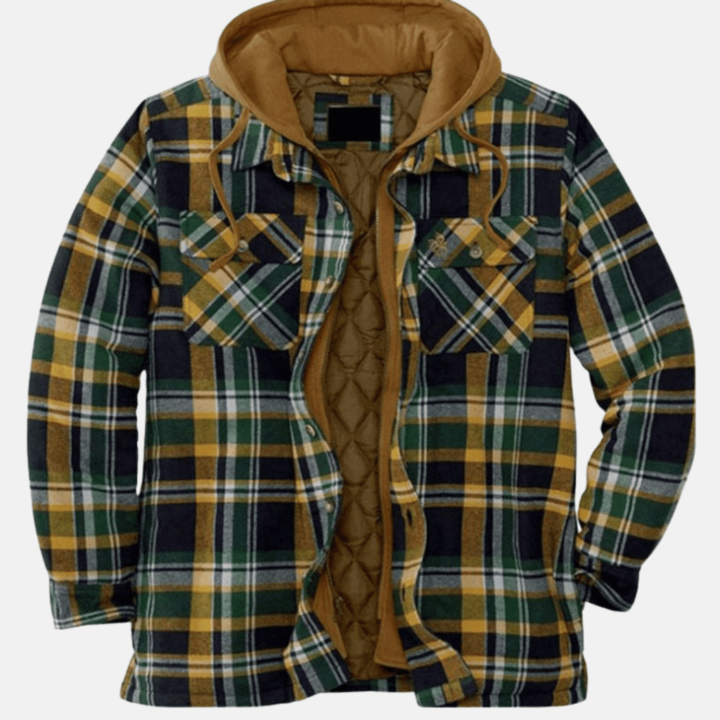 Calico | Men's Jacket | Plaid Hooded Shirt Green