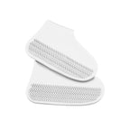 Waterproof Shoe Covers – Reusable Elastic Rain Overshoes for Walking & Cycling, Washable, 5 Colors, S–L White