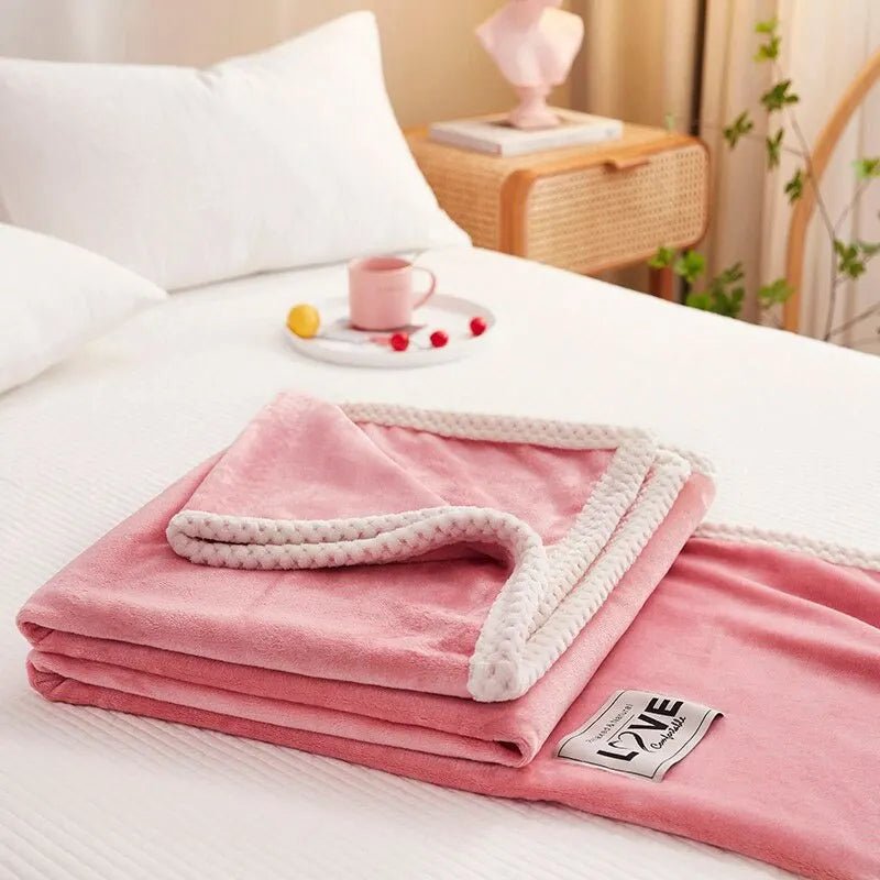 Pink Flannel Fleece Blanket – Soft Plush Throw Blanket for Couch & Bed, Lightweight & Warm, 3 Sizes – BlushCozy