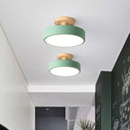 Modern LED Ceiling Lamp – Wood & Acrylic Flush Mount Ceiling Light for Bedroom, Dining & Living Room, 5 Colors – LunaLux