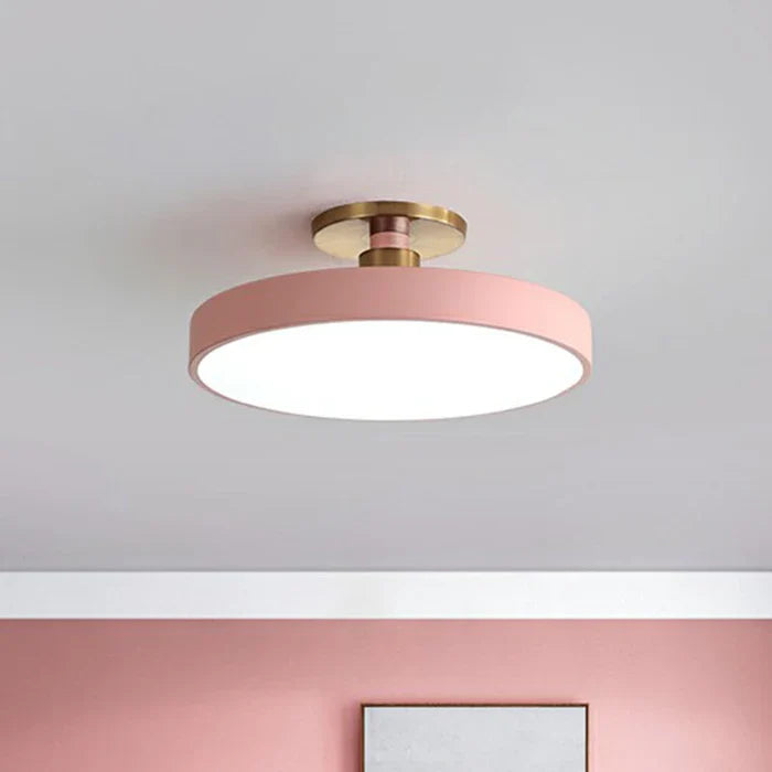 LED Ceiling Lamp in Nordic Style – Modern Round Flush Mount Ceiling Light for Bedroom & Kids Room, 12 to 19 in, 6 Colors – NordicaGlow