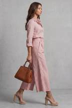 Zahara | Soft Linen Finish – Wide-Leg Co-Ord Set
