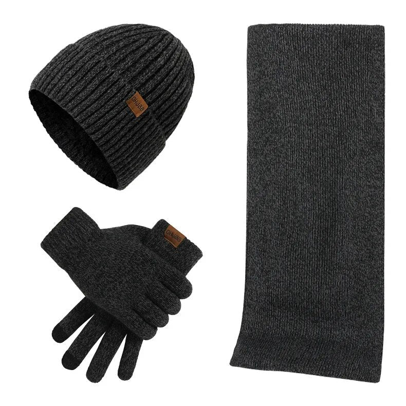 Hommes | Rugged Winter Set | With Rugged Hat, Scarf, and Gloves! Dark gray