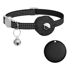 Smart Tracker Collar for Cats and Dogs – Pet Tracker for Android, Works with Google Find My Device, Reflective Black Black