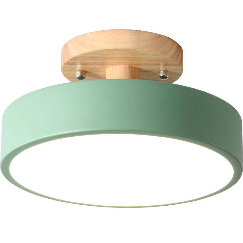 Modern LED Ceiling Lamp – Wood & Acrylic Flush Mount Ceiling Light for Bedroom, Dining & Living Room, 5 Colors – LunaLux