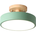 Modern LED Ceiling Lamp – Wood & Acrylic Flush Mount Ceiling Light for Bedroom, Dining & Living Room, 5 Colors – LunaLux