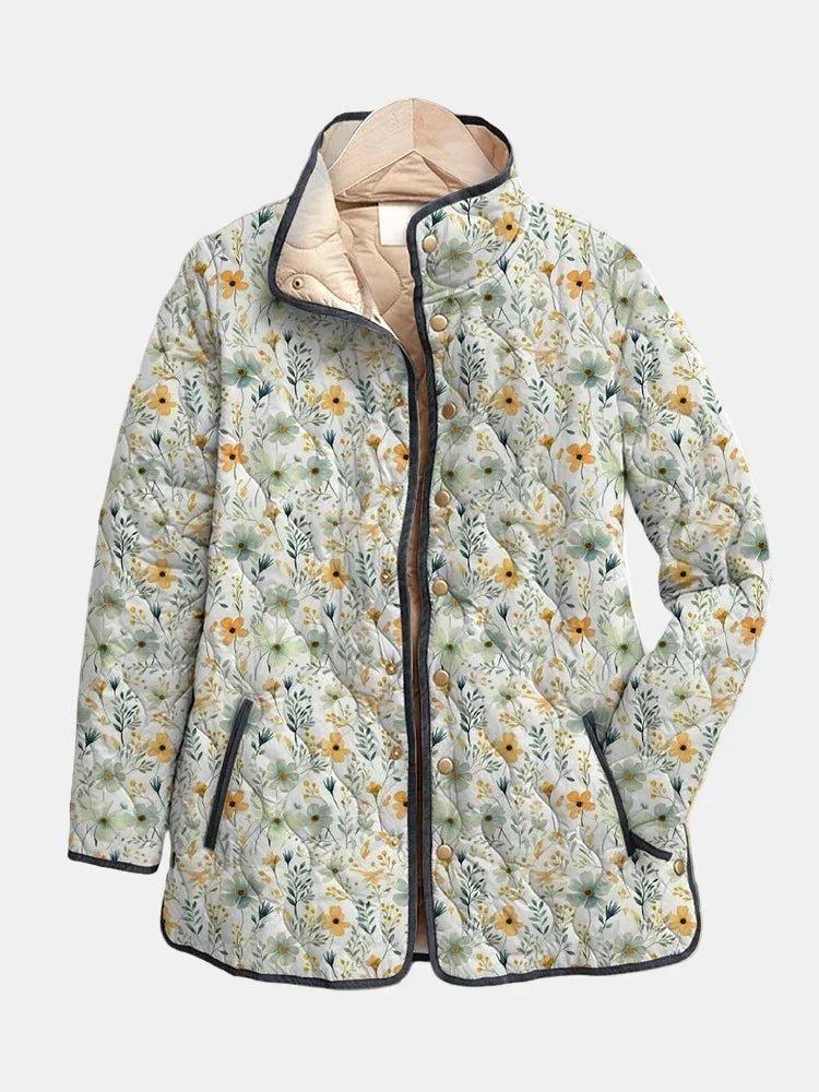 Flōre | Women’s Jacket | Floral Print Quilted Multicolor