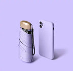 Mini Travel Umbrella – Ultra Compact Pocket Umbrella, 7.5 in Folded, Windproof, 8 Colors Purple
