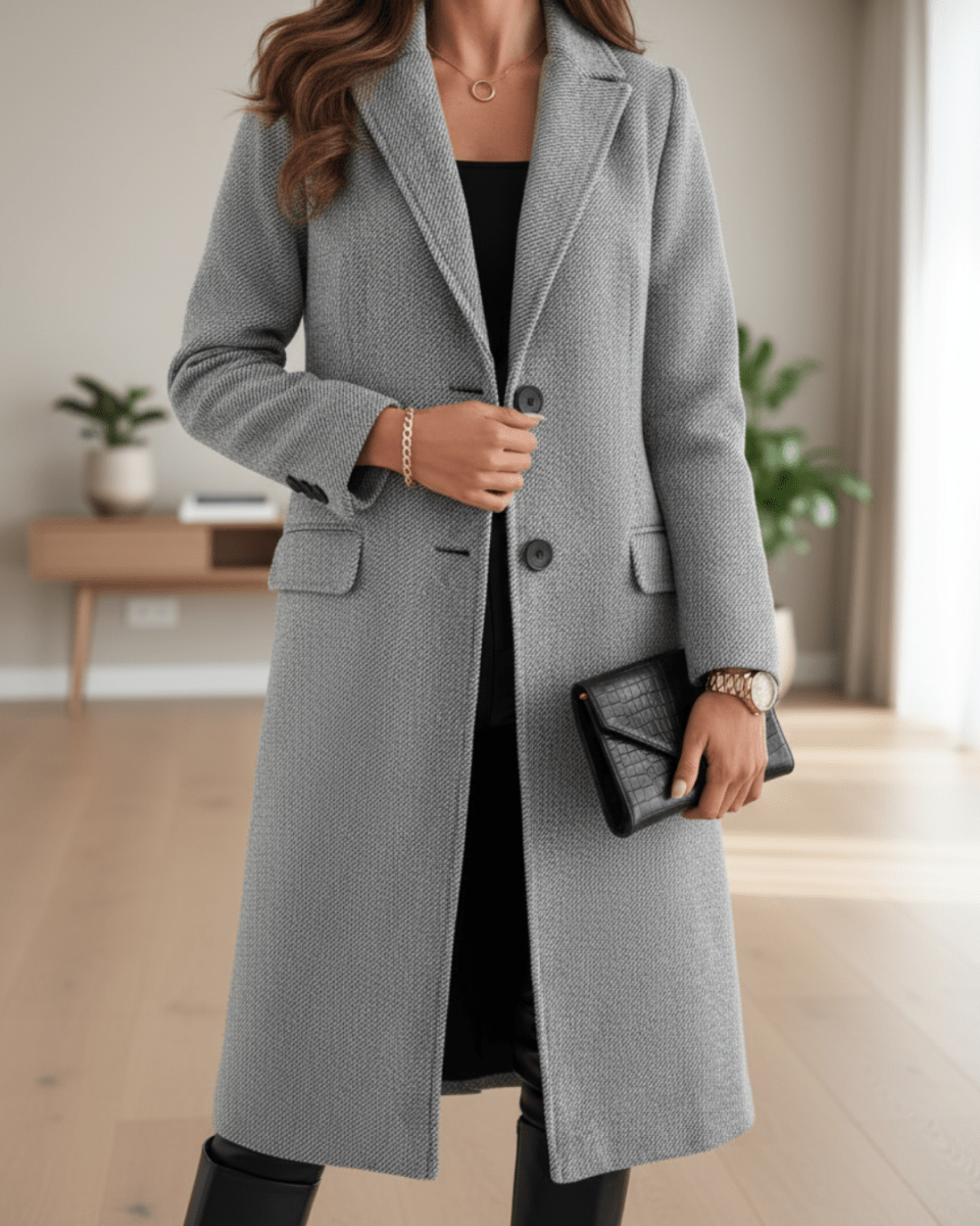 Umami | Women's Coat | Buttoned Front Layout Grey