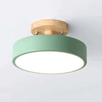 Modern LED Ceiling Lamp – Wood & Acrylic Flush Mount Ceiling Light for Bedroom, Dining & Living Room, 5 Colors – LunaLux