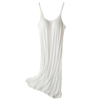 Hanneke Maternity Nightgown – Sleeveless Pregnancy Nightgown with Padded Top, Soft & Loose Fit, M–XL – Chāme White