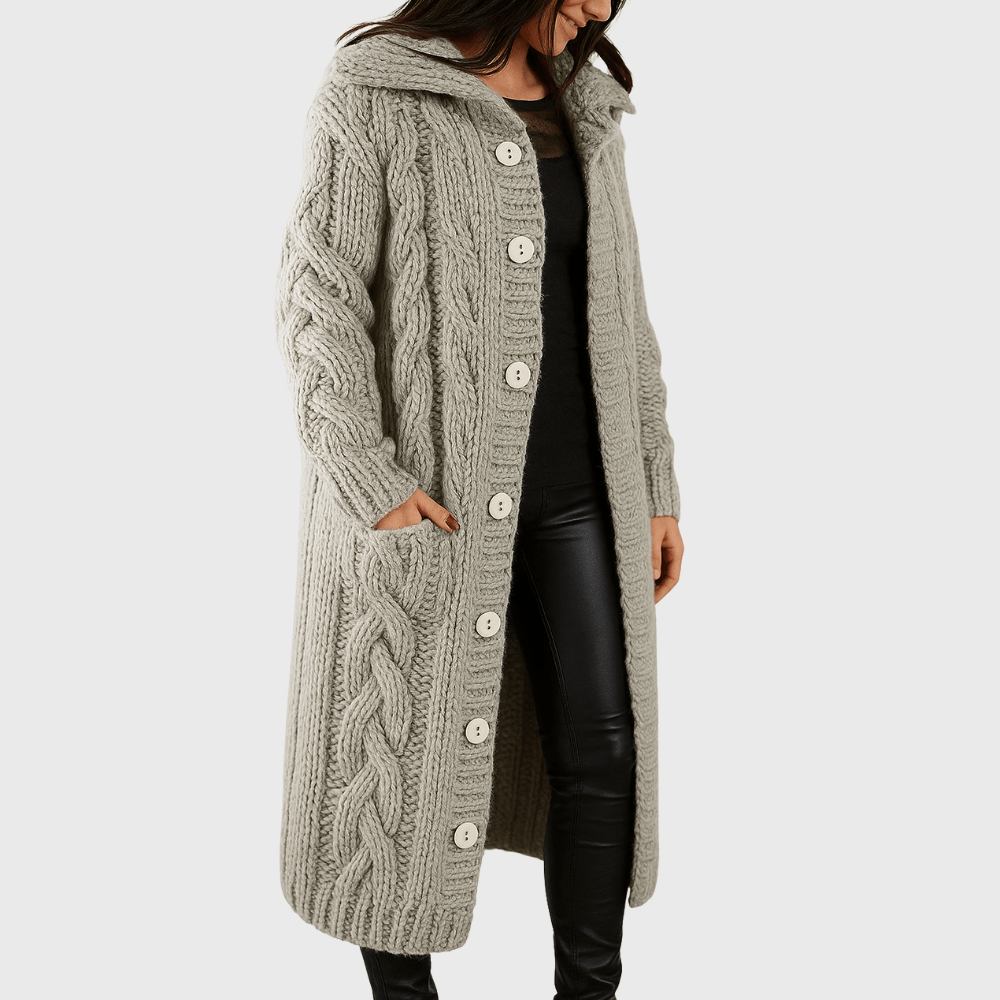 Roque | Women's Cardigan | Longline Length Grey