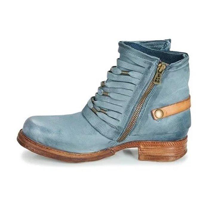 Women's Comfortable Ankle Boots with Non-Slip Sole Blue