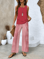 Zahara | Women’s Two-Piece Set with Matching Top and Pants Red