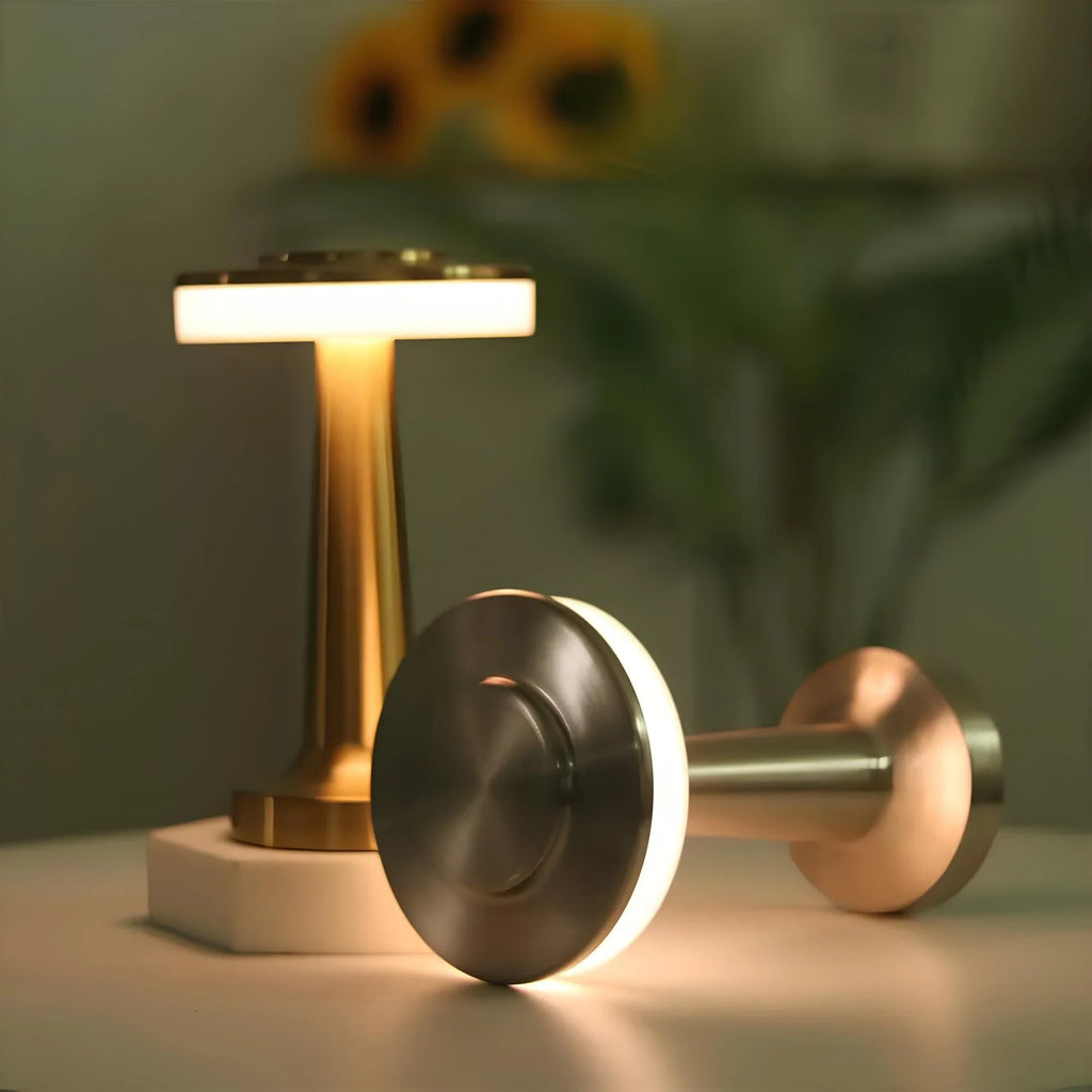 Wireless Retro Table Lamp – Cordless Rechargeable LED Lamp, Dimmable with 3 Color Temperatures, Metal Bar & Restaurant Lamp – LumiBar