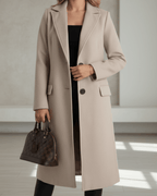 Umami | Women's Coat | Buttoned Front Layout Beige