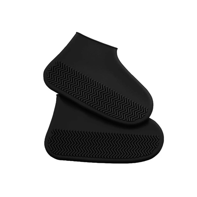 Waterproof Shoe Covers – Reusable Elastic Rain Overshoes for Walking & Cycling, Washable, 5 Colors, S–L Black