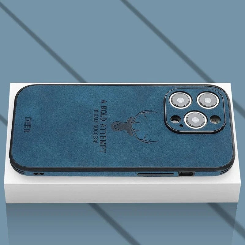 Luxury Deerskin iPhone Case - Veltro Blau