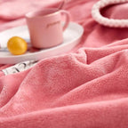 Pink Flannel Fleece Blanket – Soft Plush Throw Blanket for Couch & Bed, Lightweight & Warm, 3 Sizes – BlushCozy