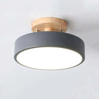 Modern LED Ceiling Lamp – Wood & Acrylic Flush Mount Ceiling Light for Bedroom, Dining & Living Room, 5 Colors – LunaLux