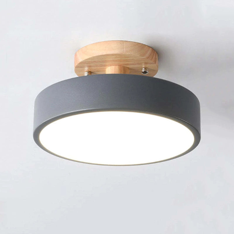 Modern LED Ceiling Lamp – Wood & Acrylic Flush Mount Ceiling Light for Bedroom, Dining & Living Room, 5 Colors – LunaLux
