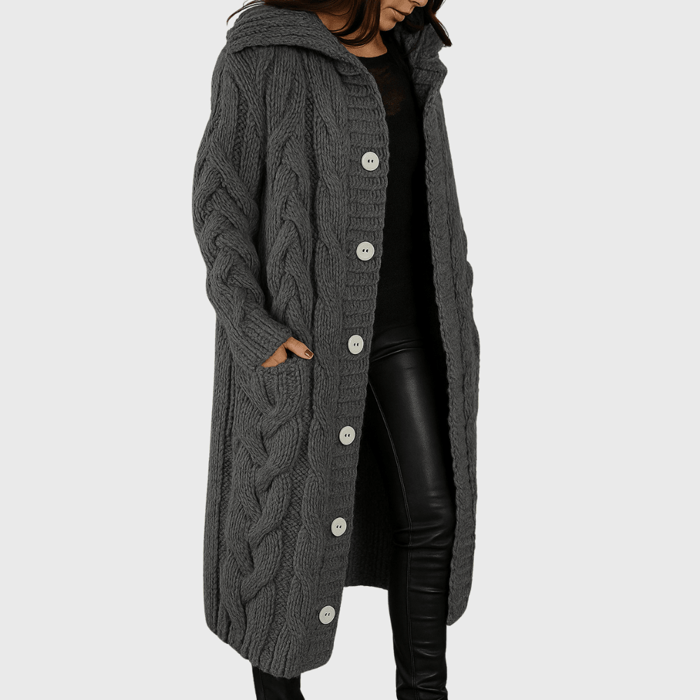 Roque | Women's Cardigan | Longline Length Dark Gray