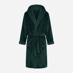 Men's Fleece Robe with Hood – Soft Two-Tone Hooded Bathrobe with Pockets & Belt, Machine Washable, S–3XL – Calico