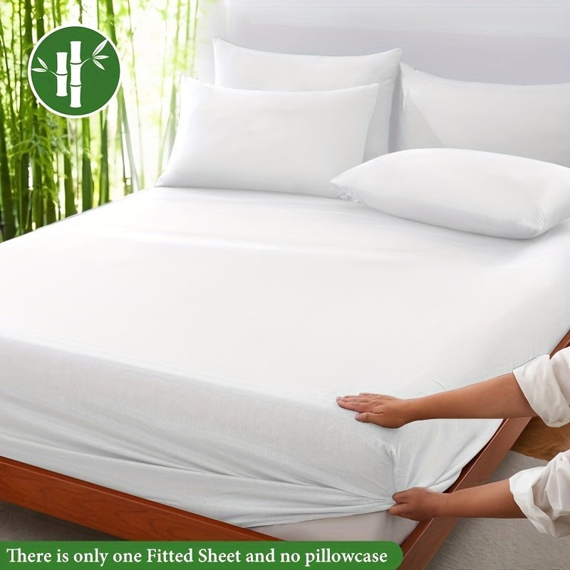 Summer-Cool Bamboo Fibre Fitted Sheet – Luxurious Breathable Comfort White