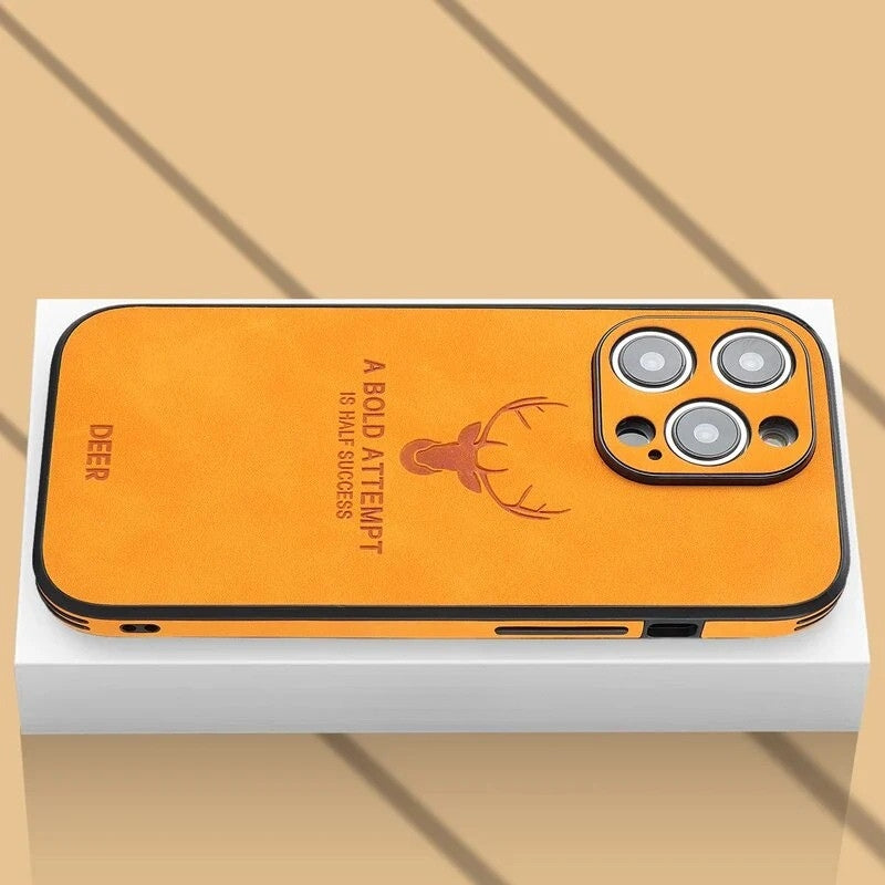 Luxury Deerskin iPhone Case - Veltro Orange