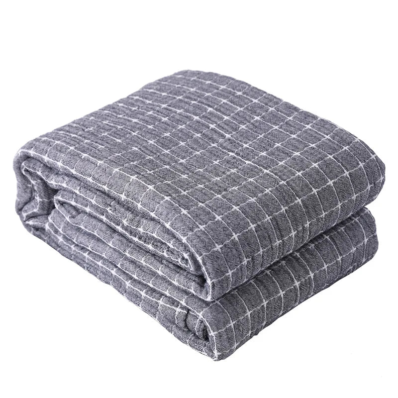Simple Casual Cotton Blanket – Lightweight Cotton Gauze Muslin Throw Blanket for Bed & Sofa, Breathable, All-Season – BreezyCotton