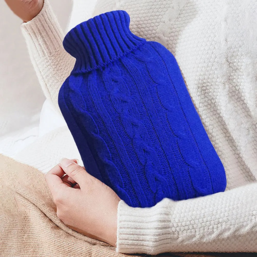 Large Hot Water Bottle 68 oz with Faux Fur Plush Cover – Cozy Warmth for Bed & Couch, 4 Colors